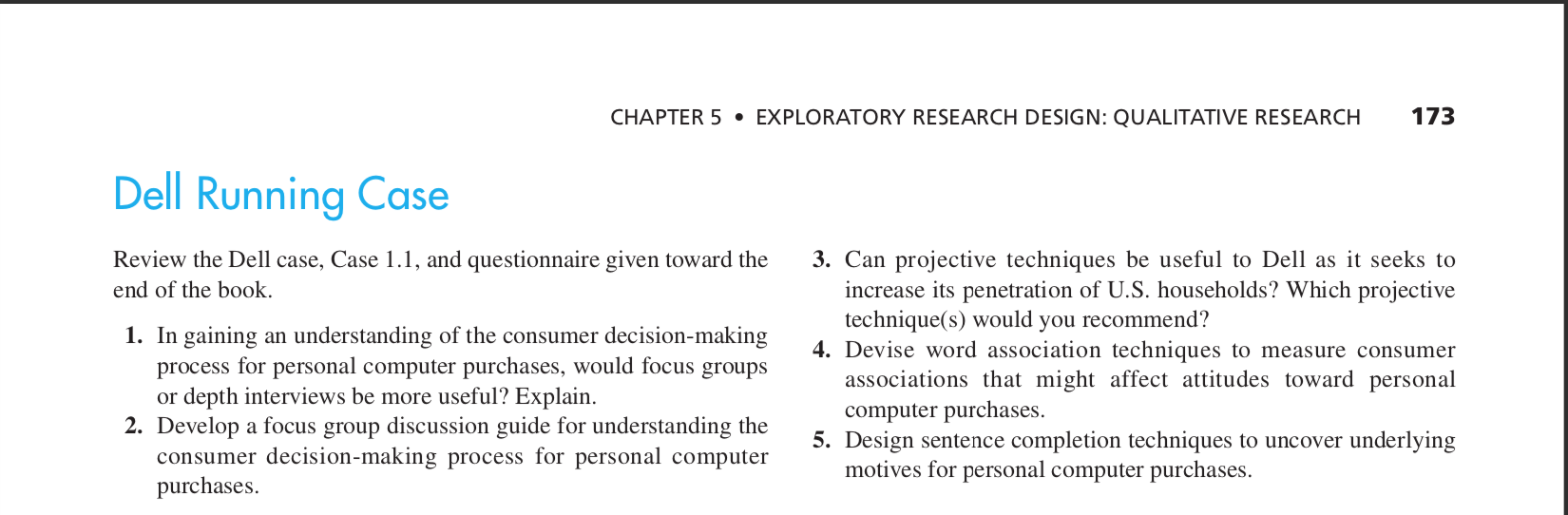 MARKETING RESEARCH - CASE STUDY - chapters 5 and