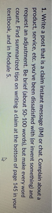 1. Write a post that is a claim instant message