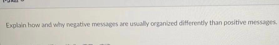 Explain how and why negative messages are usually