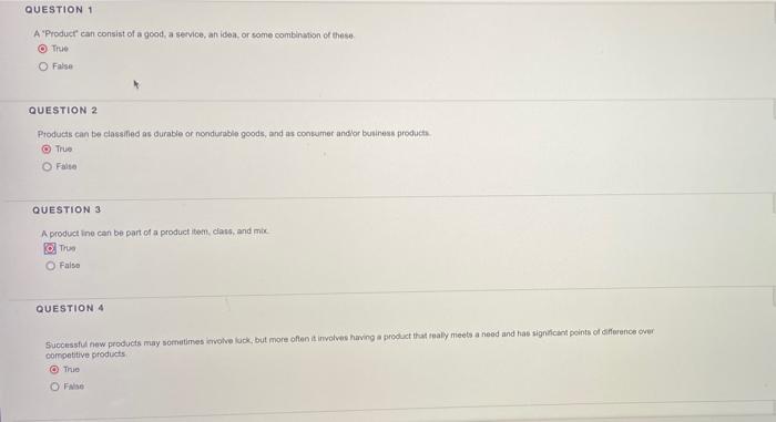 QUESTION 1 A Product can consist of a good, a