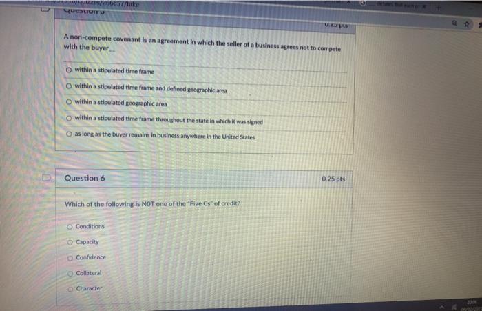 206857/take QUESTO Ver A non-compete covenant is