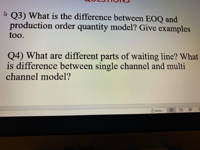 A Q3) What is the difference between EOQ and