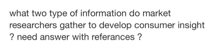 what two type of information do market