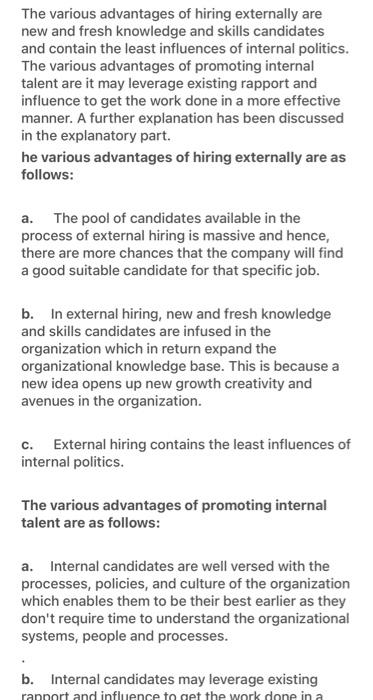 What advantages can you see in hiring nearly half