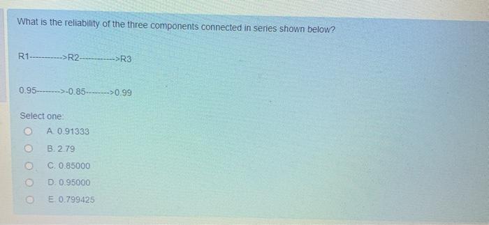 What is the reliability of the three components