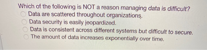 which of the following is not a reason managing