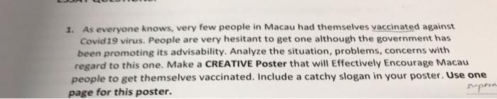 1. As everyone knows, very few people in Macau