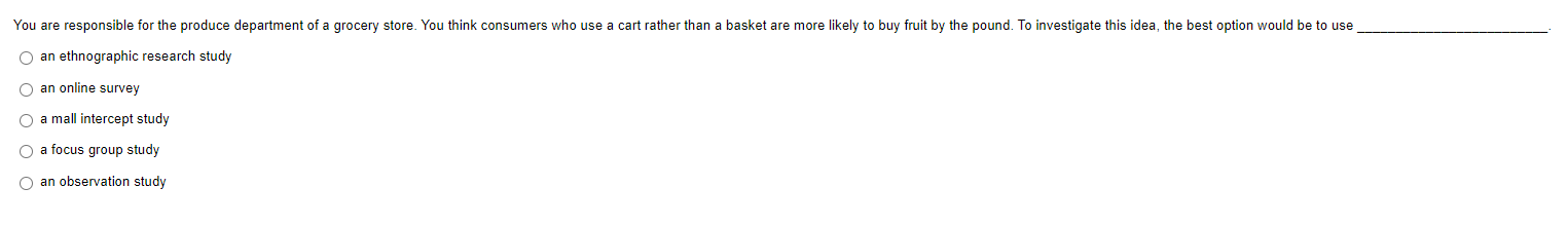 You are responsible for the produce department of