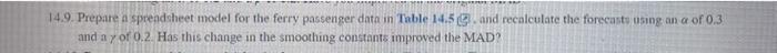 please use question 14.9 and the table to answer