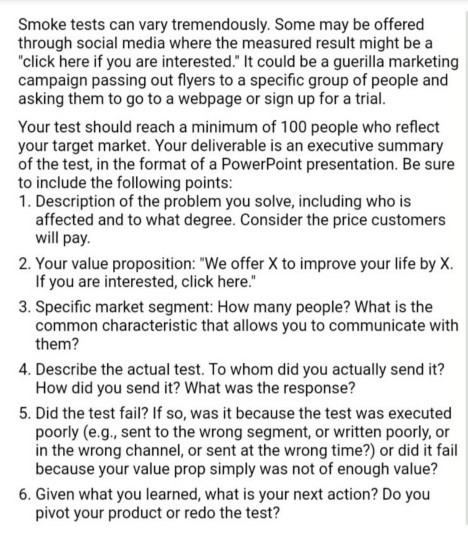 Test: To create an App Smoke tests can vary
