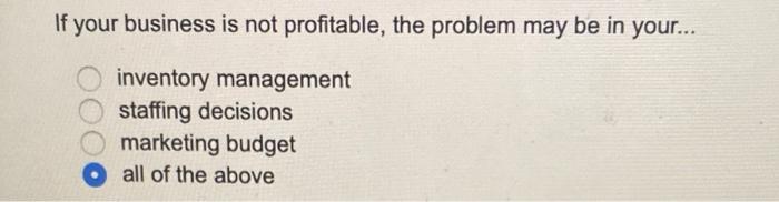 If your business is not profitable, the problem
