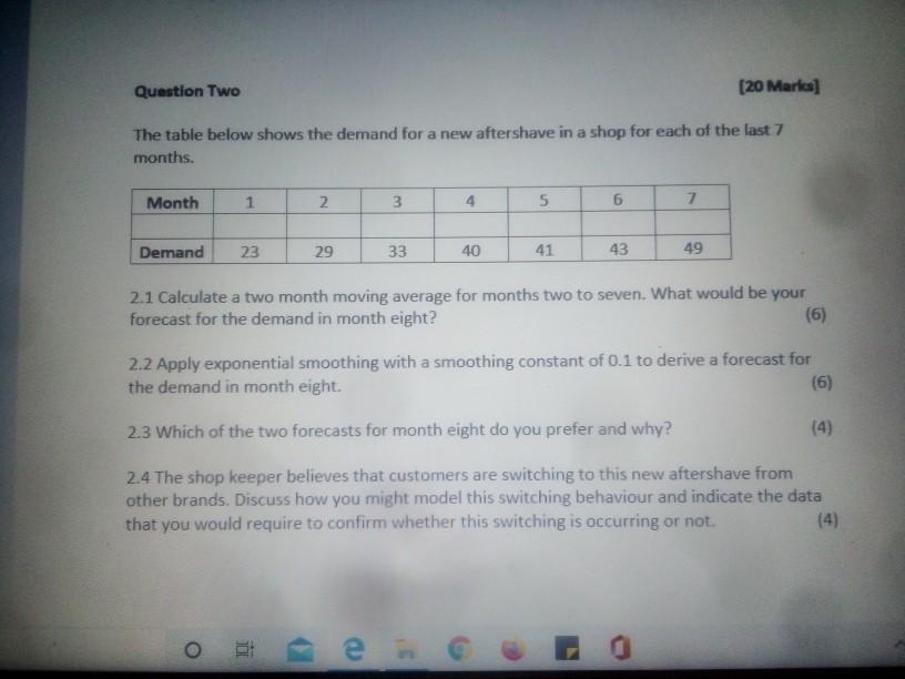 please help with question 2.1- 2.4 and show