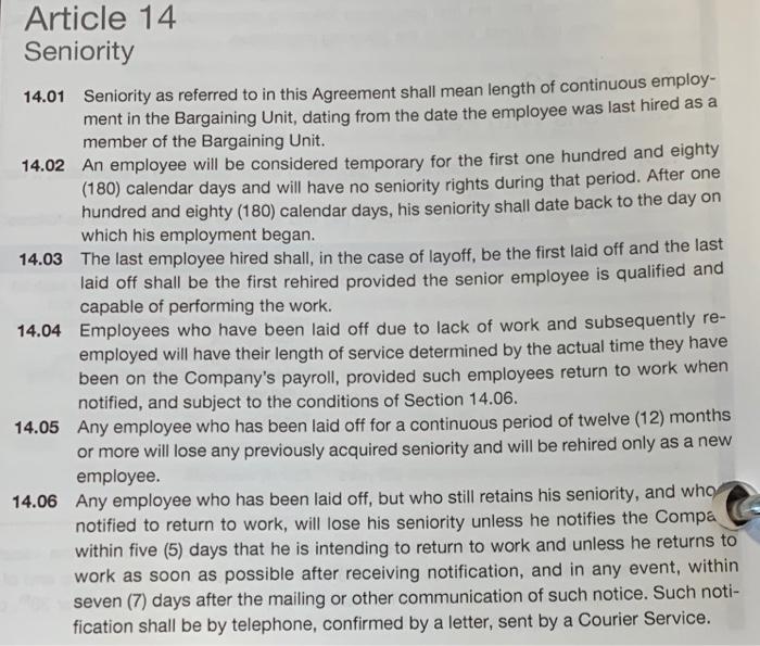 Information: Question: Appendix C Contract