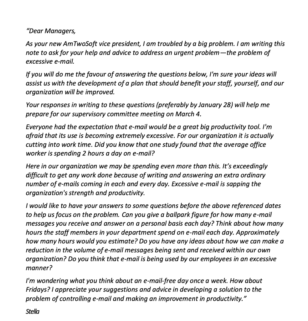 Scenario #3: A Help-seeking Memo Needs Help!