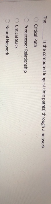 The is the computed longest time path(s) through