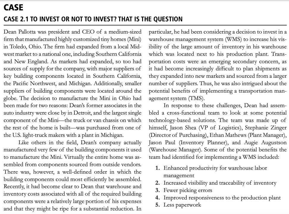 Answer these questions: A. Alternative Courses of