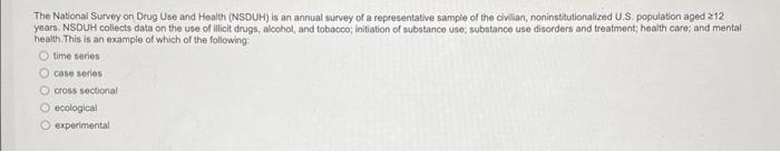 The Nabional Survey on Drug Use and Health