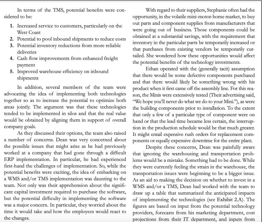 Answer these questions: A. Alternative Courses of