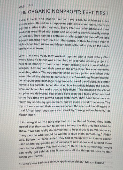 NONPROFIT MANAGEMENT: please help answer case