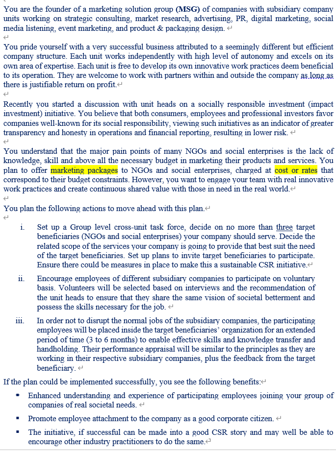 Business ethics Discuss in what way is the CSR