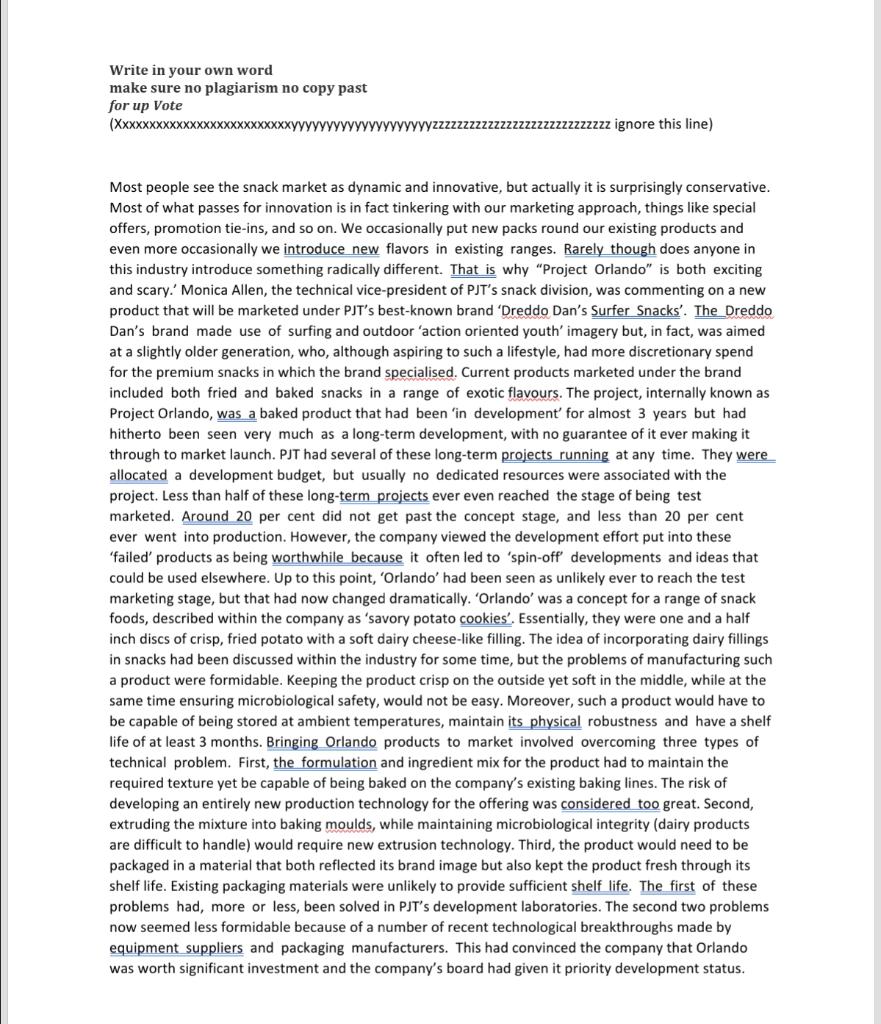 Write in your own word make sure no plagiarism no