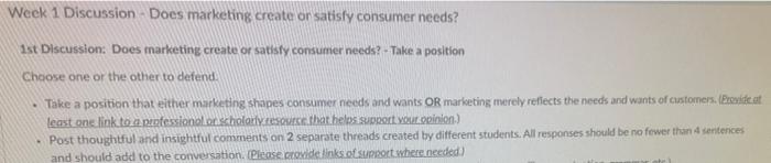 Week 1 Discussion - Does marketing create or