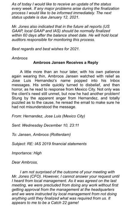 Case #2 - A Cross Cultural Business Problem The