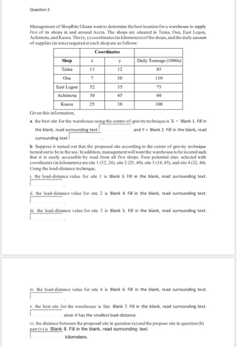 Question one The following gives processing time,