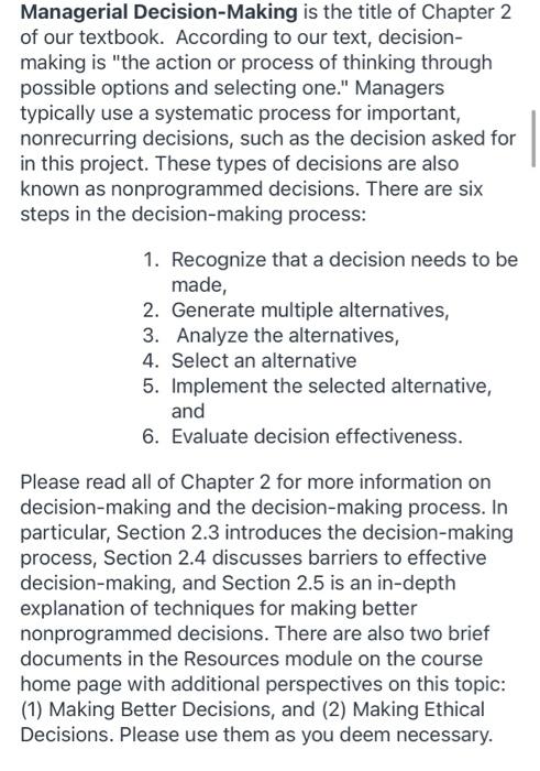 Chapter 2 Project-Location, Location, Location