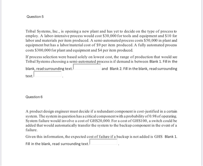 Question one The following gives processing time,