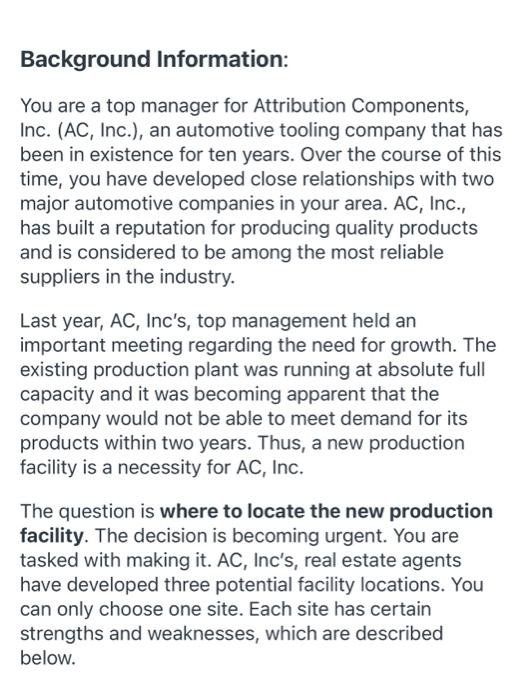 Chapter 2 Project-Location, Location, Location