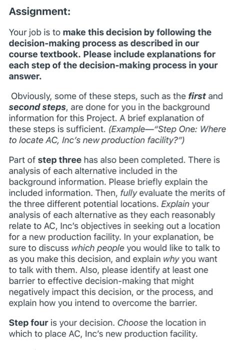Chapter 2 Project-Location, Location, Location