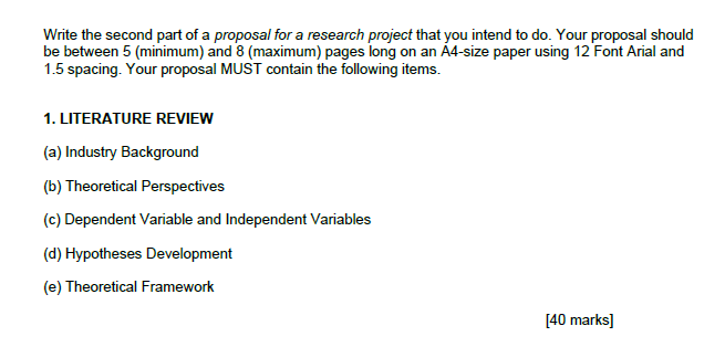 Write the second part of a proposal for a