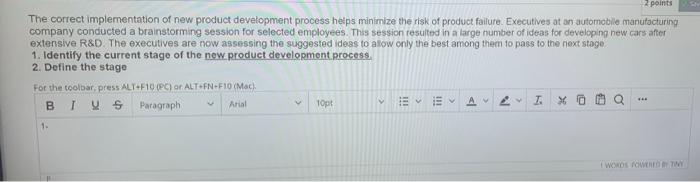 2 points The correct implementation of new