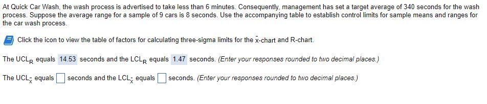 Factors for calculating three-sigma limits for