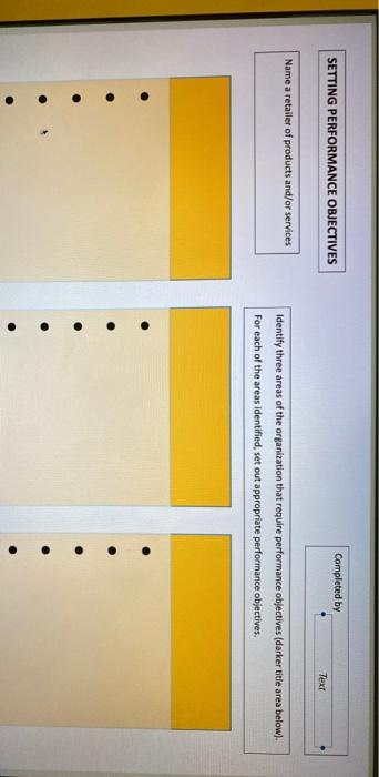 SETTING PERFORMANCE OBJECTIVES Completed by Text