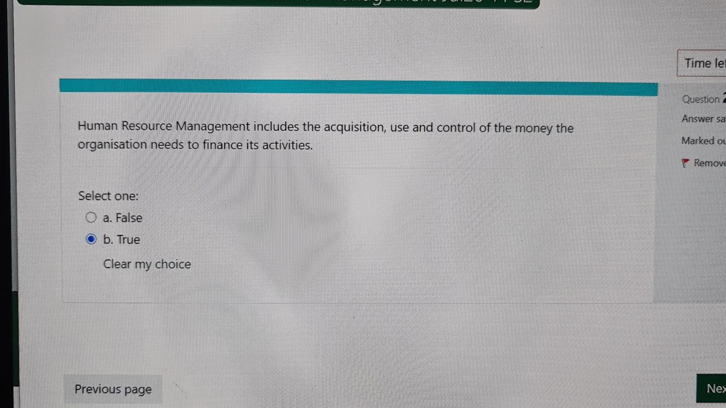 Time le Question 4 Answer sa Human Resource