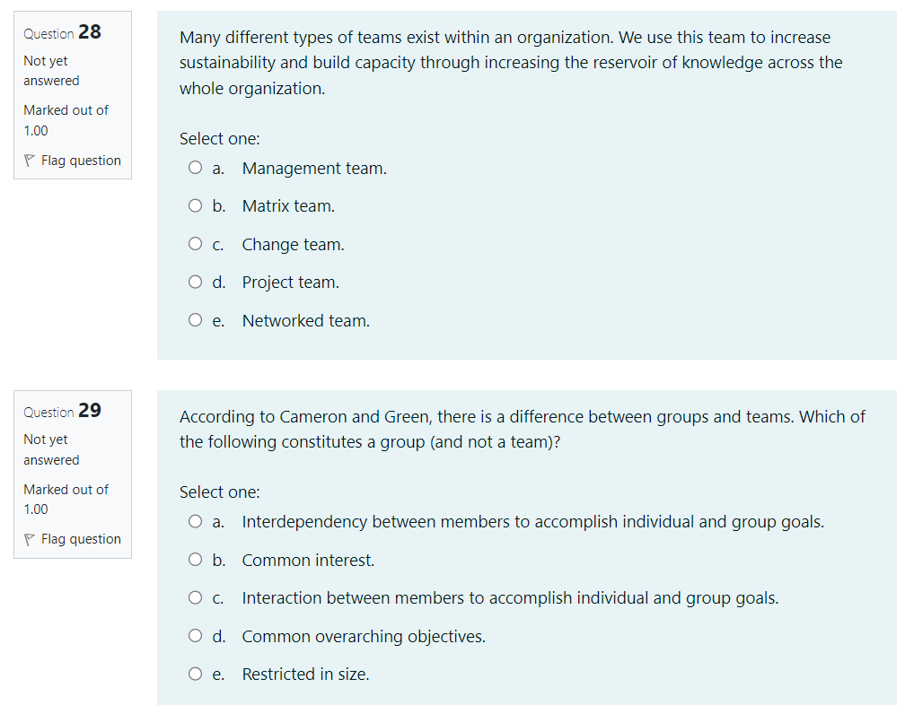 Many different types of teams exist within an