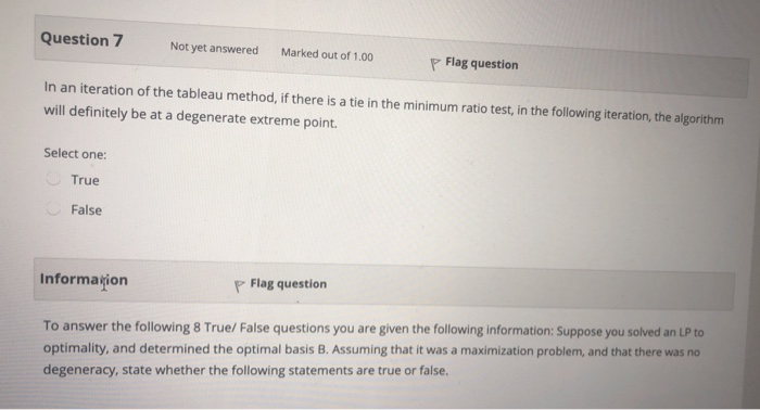 Question 7 Not yet answered Marked out of 1.00 p