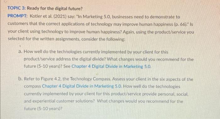 TOPIC 3: Ready for the digital future? PROMPT: