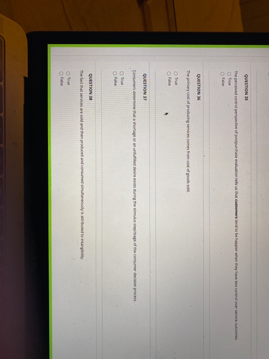 QUESTION 35 The perceived control perspective of