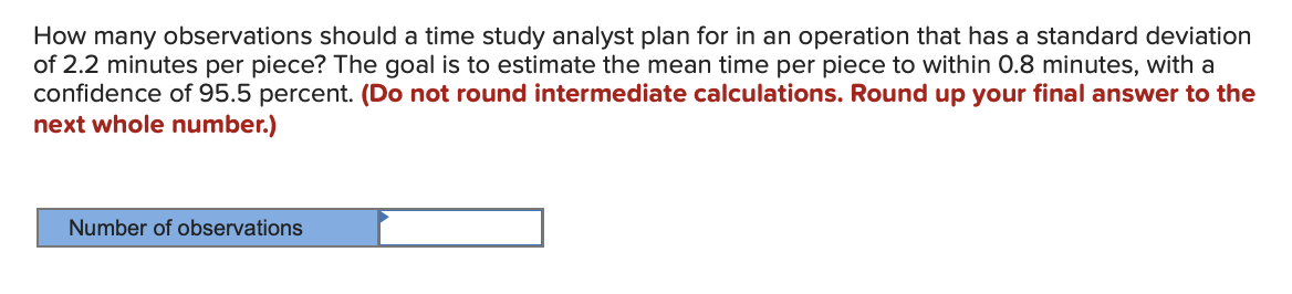How many observations should a time study analyst