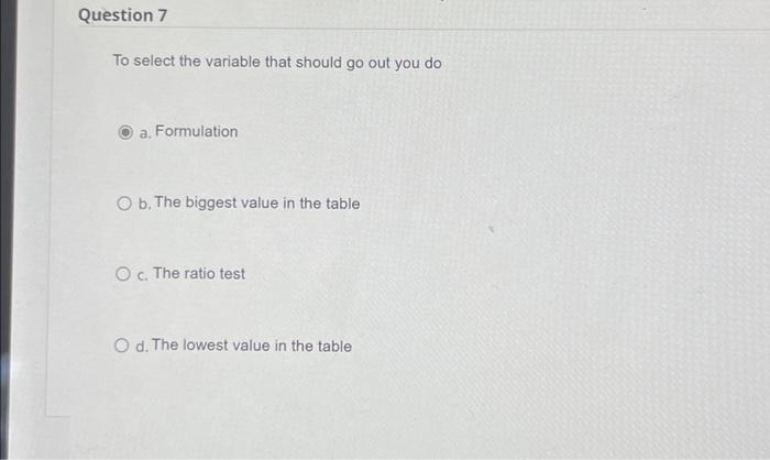 need this for now please help Question 7 To