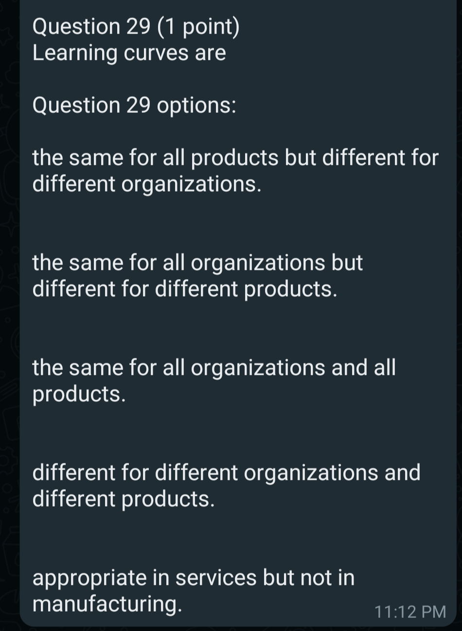 Question 29 (1 point) Learning curves are