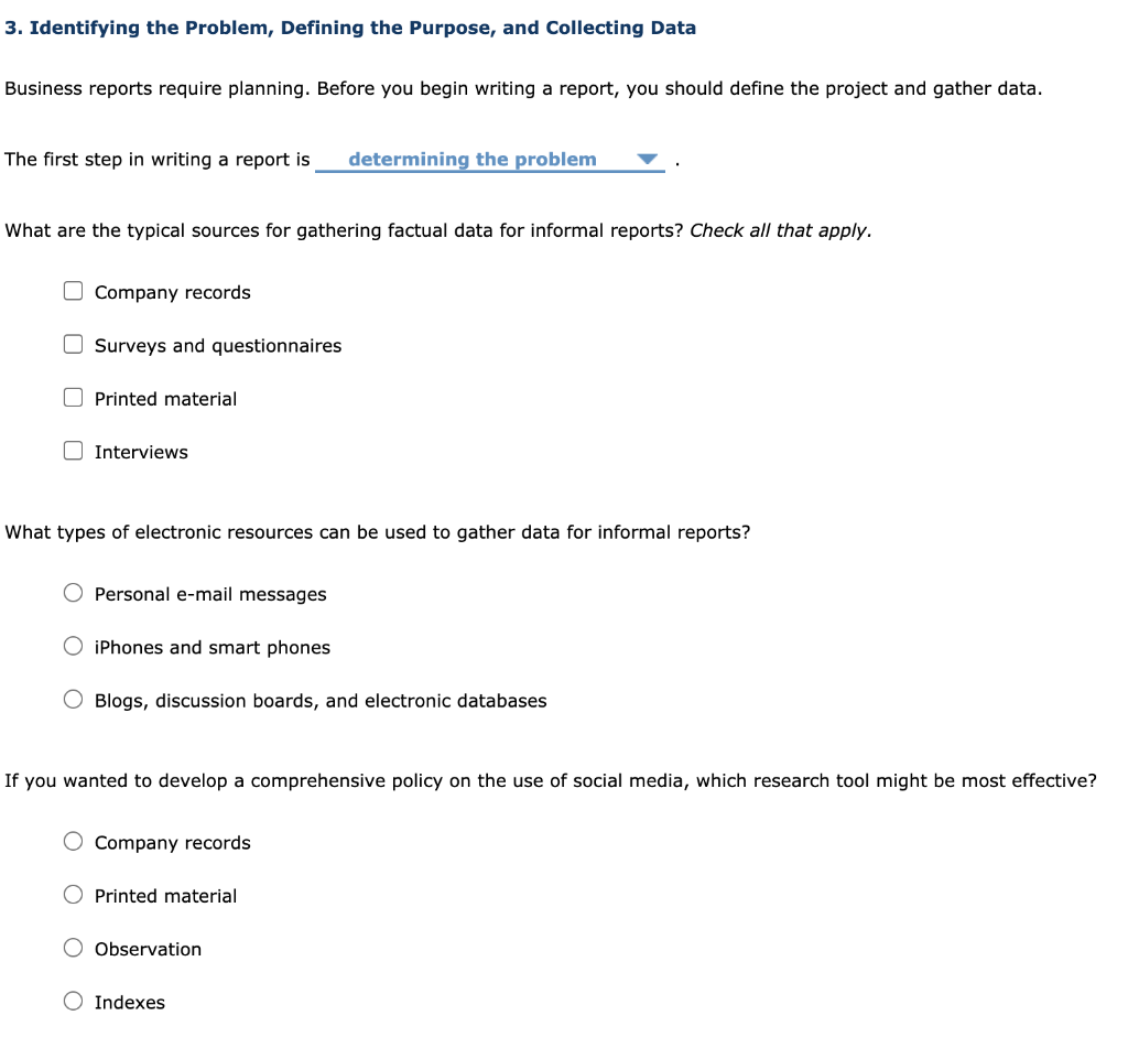 3. Identifying the Problem, Defining the Purpose,