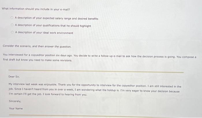 5. After the Interview After an Interview, make