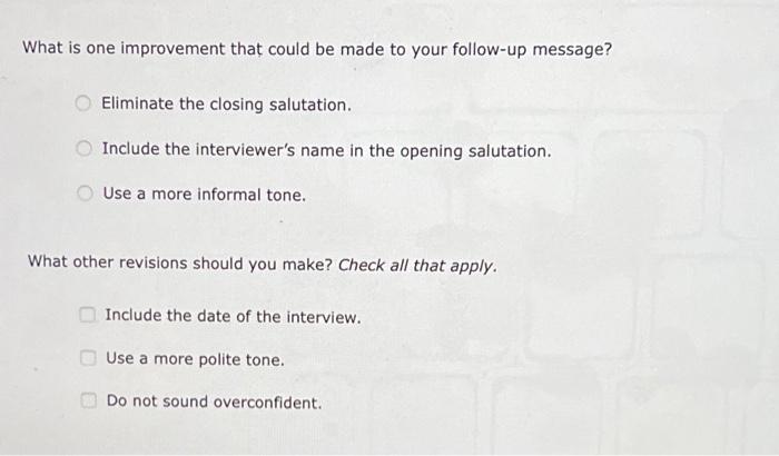 5. After the Interview After an Interview, make