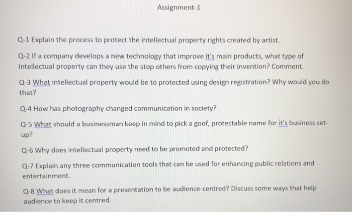 Assignment-1 Q-1 Explain the process to protect
