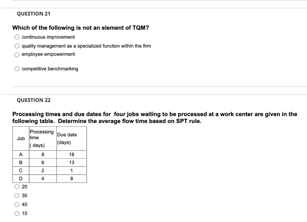 QUESTION 21 Which of the following is not an