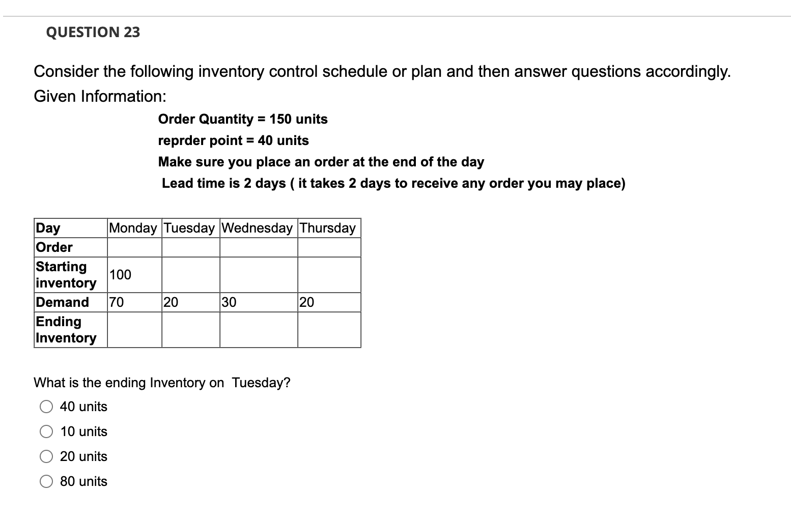 QUESTION 21 Which of the following is not an